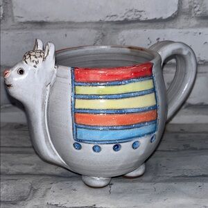 Mudworks 16 oz pottery Colorful Llama Ceramic Mug hand thrown